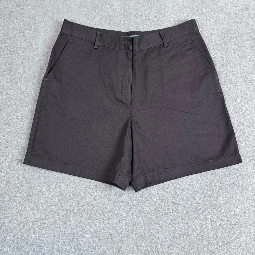 Lauren Ralph Lauren LRL Shorts Womens 12P Black Chino Flat Front Grunge 90s NWT